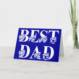 Tarjeta Mejor papá con banderas de texto blanco
