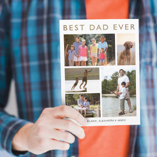 Tarjeta Mejor Papá De La Historia, Moderno Collage Mínimo 