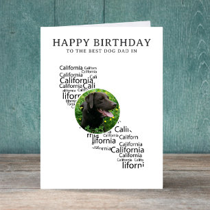 Tarjeta Mejor papá de perro en California Foto Cumpleaños