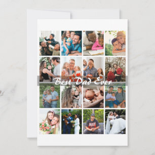 Tarjeta Mejor Papá del Mundo 16 Collage de Fotos Personali