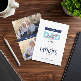 Tarjeta Mejor Papá del Mundo Azul Feliz Día del Padre Foto