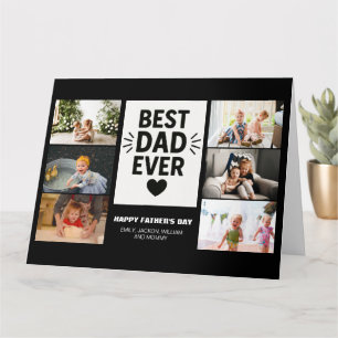 Tarjeta Mejor Papá del Mundo Collage de 6 Fotos Personaliz
