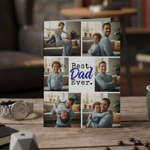 Tarjeta Mejor Papá del Mundo Collage de Fotos Cumpleaños D