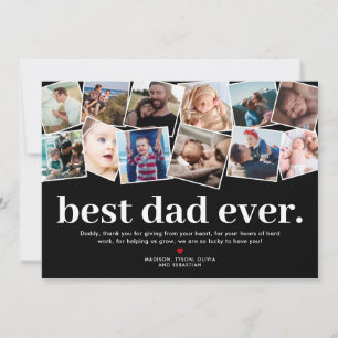 Tarjeta Mejor Papá del Mundo Collage de Fotos del Día del