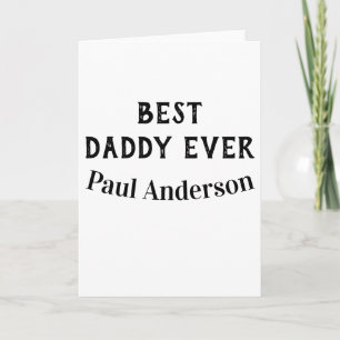 Tarjeta Mejor papá del mundo nombre en letra negrita texto