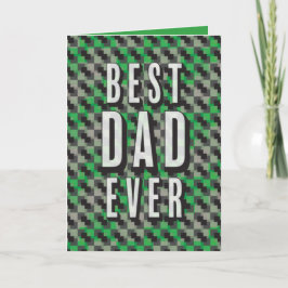 Tarjeta Mejor papá del mundo patrón verde y gris Día del P