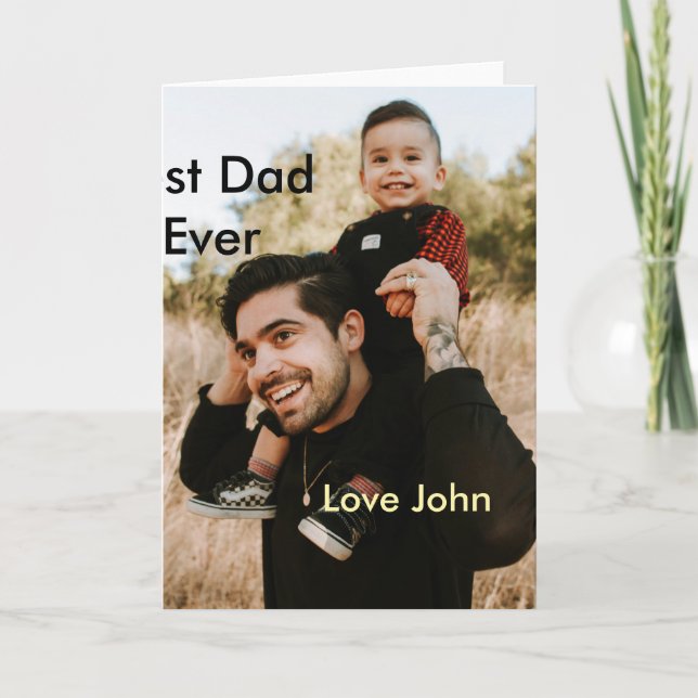 Tarjeta Mejor papá del mundo regalo de padre nombre simple (Anverso)