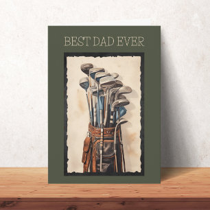 Tarjeta Mejor Papá del Mundo Verde Golf Personalizado Feli