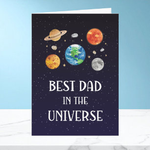Tarjeta Mejor Papá del Universo Frase Día del Padre Doble