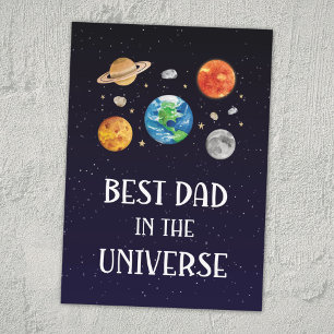 Tarjeta Mejor Papá del Universo Frase Día del Padre Plano