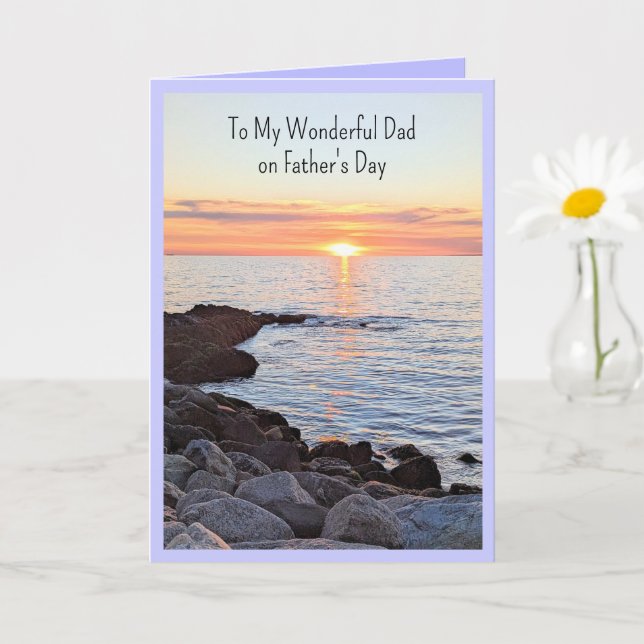 Tarjeta Mejor Papá desde el amanecer hasta la foto del océ (Planta pequeña)