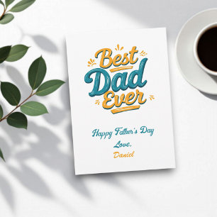 Tarjeta Mejor Papá Nunca Día del padre personalizado ret