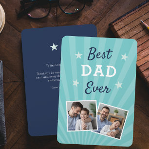 Tarjeta Mejor Papá Nunca Foto plana del Día del Padre
