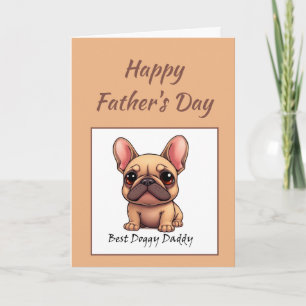 Tarjeta Mejor Papá Perrito Bulldog Francés Día del Padre