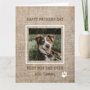 Tarjeta Mejor Papá Perro del Mundo Foto de Arpillera Día