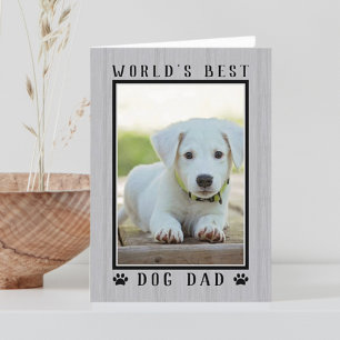 Tarjeta Mejor Papá Perro del Mundo Foto Rústica para el Dí