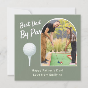 Tarjeta Mejor Papá Por Par Foto Divertida de Golf Día de