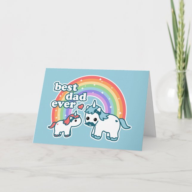 Tarjeta Mejor Papá Unicornio (Anverso)
