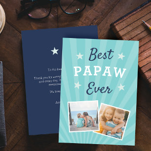 Tarjeta Mejor Papaw Ever   Foto plana del Día del Padre