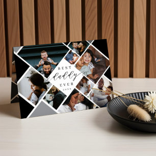 Tarjeta Mejor Papi Personalizado Collage de fotos Moderno
