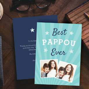 Tarjeta Mejor Pappou Ever   Foto plana del Día del Padre