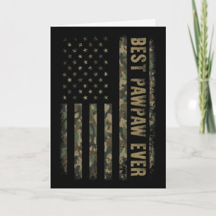 Tarjeta Mejor Pawpaw Camuflaje Día del Padre Bandera Ameri