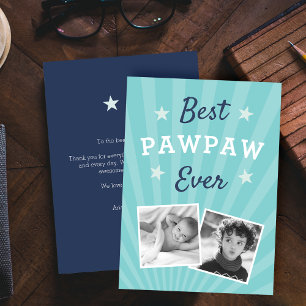 Tarjeta Mejor Pawpaw jamás Foto plana del Día del Padre