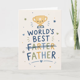 Tarjeta Mejor Pedorro del Mundo... ¡Padre! Trofeo Lindo Pa