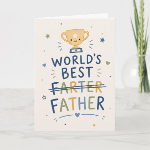 Tarjeta Mejor Pedorro del Mundo... ¡Padre! Trofeo Lindo Pa