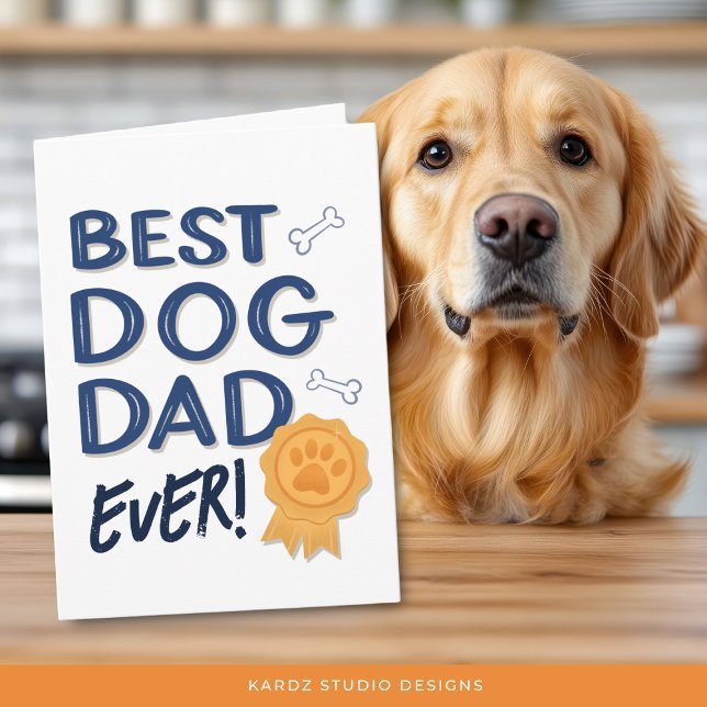 Tarjeta Mejor Perro Papá Jamás Padre Día (The card is shown in 5 x 7 inches. Personalize your message and select your size before checkout.)