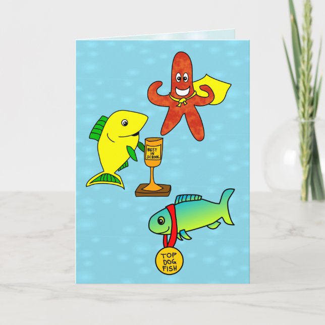 Tarjeta Mejor Pescado Funny Personalizado Pescado Niños Ta (Anverso)