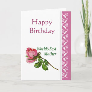 Tarjeta Mejor poema de cumpleaños materno del mundo con fl