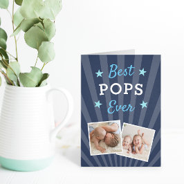 Tarjeta Mejor Pops jamás | Foto del Día del Padre