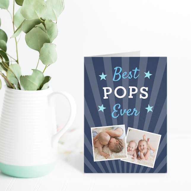 Tarjeta Mejor Pops jamás | Foto del Día del Padre (Subido por el creador)