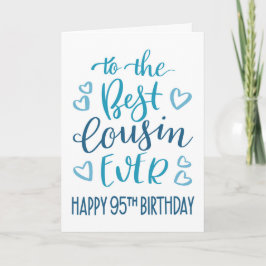 Tarjeta Mejor Primo de Tipografía de Cumpleaños 95 en Azul