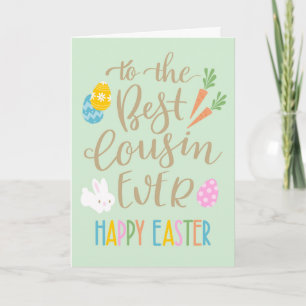 Tarjeta Mejor Primo de Tipografía Feliz de Pascua