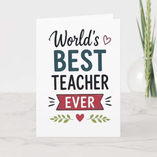Tarjeta Mejor Profesor del Mundo (Anverso)