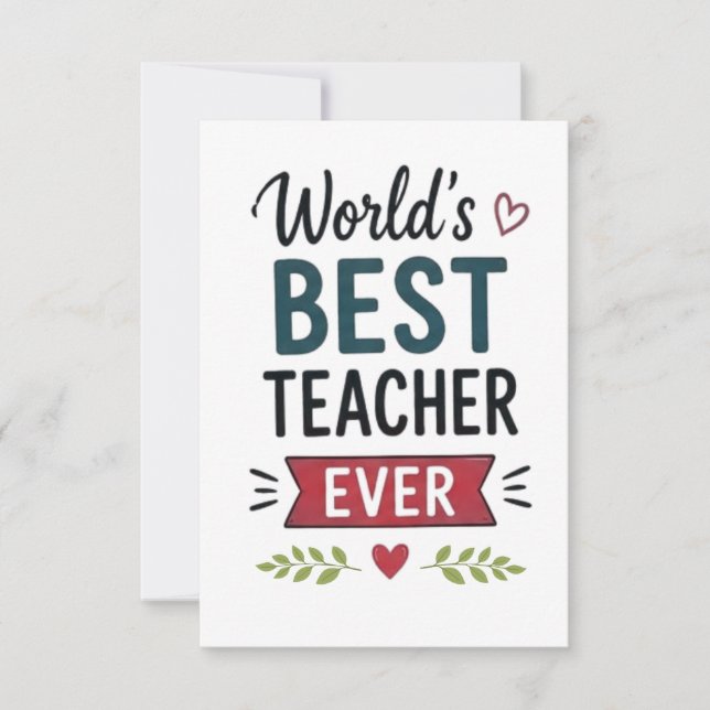 Tarjeta Mejor Profesor del Mundo (Anverso)