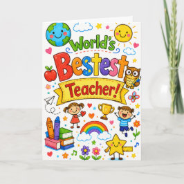 Tarjeta Mejor Profesor del Mundo Appreciación del Profesor
