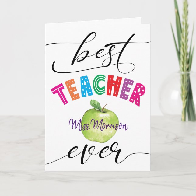 Tarjeta Mejor Profesor, Gracias (Anverso)