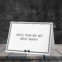 Tarjeta Mejor propuesta para hombre blanco y negro