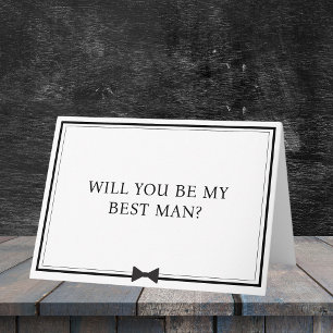 Tarjeta Mejor propuesta para hombre blanco y negro