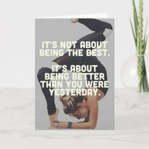 Tarjeta Mejor que ayer - Motivación del yoga femenino