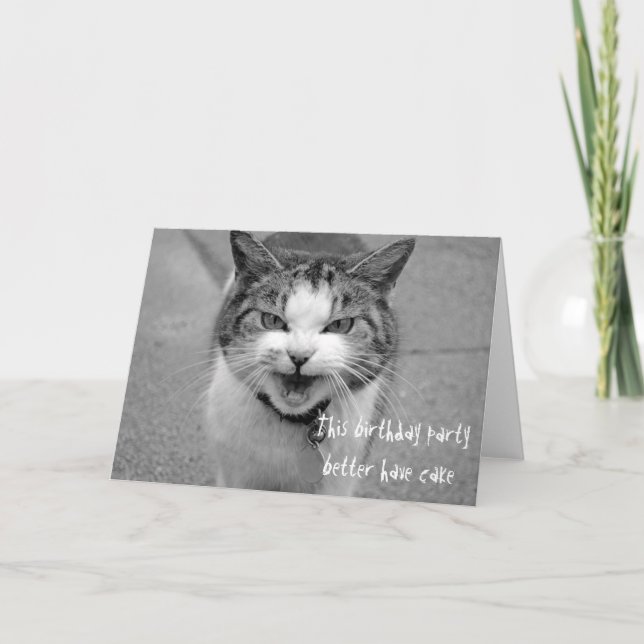 Tarjeta Mejor Que La Fiesta De Cumpleaños Del Gato Furioso (Anverso)