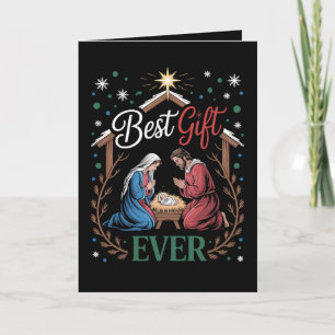 Tarjeta Mejor regalo de Navidad Escena del Nacimiento en e