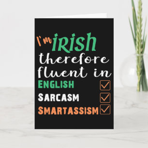 Tarjeta Mejor regalo divertido irlandés fluido en intelige