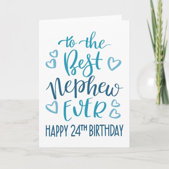 Tarjeta Mejor sobrino de la tipografía de cumpleaños númer (Anverso)