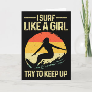 Tarjeta Mejor Surf Como Una Chica Arte De Surfista Para Mu