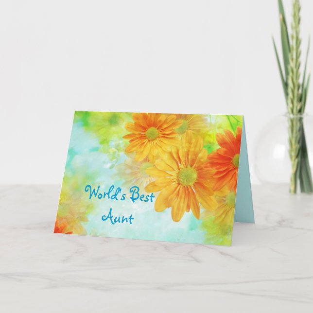 Tarjeta Mejor tía Daisy Floral (Anverso)