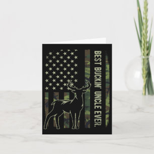 Tarjeta Mejor Tío Buckin Jamo Bandera Americana Deer Hu